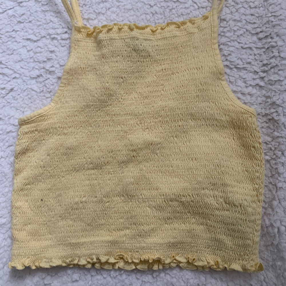 Yellow halter tank top